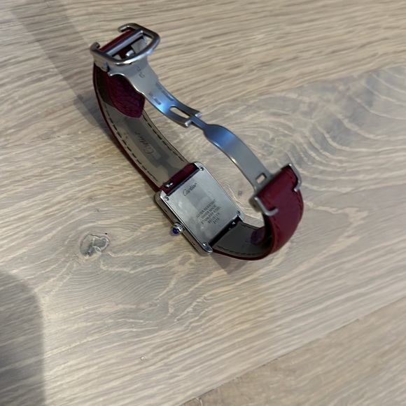 Cartier tank small with red leather strap - Picture 4 of 5